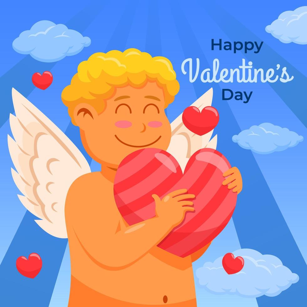 feliz cupido enamorado vector