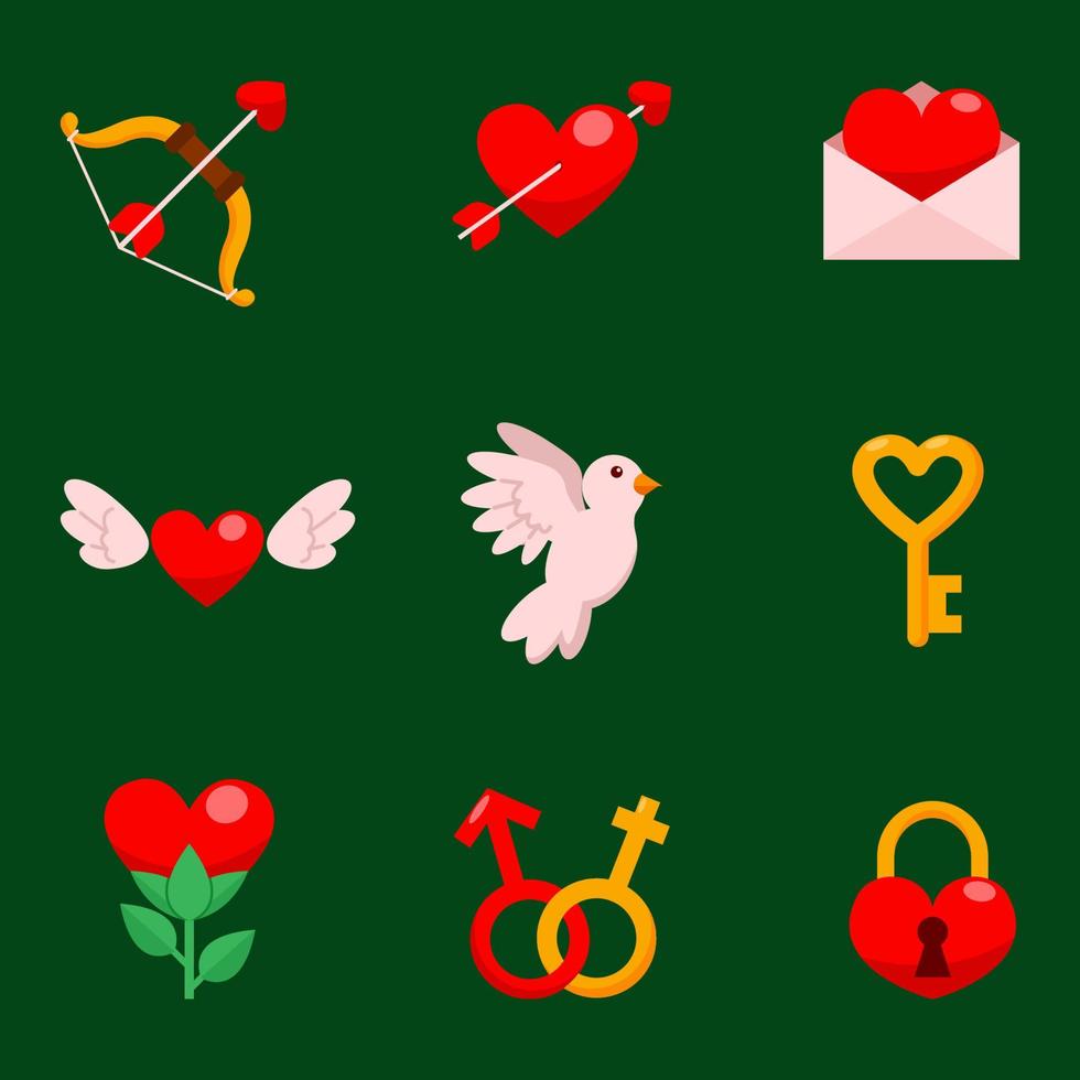 conjunto de iconos del día de san valentín vector