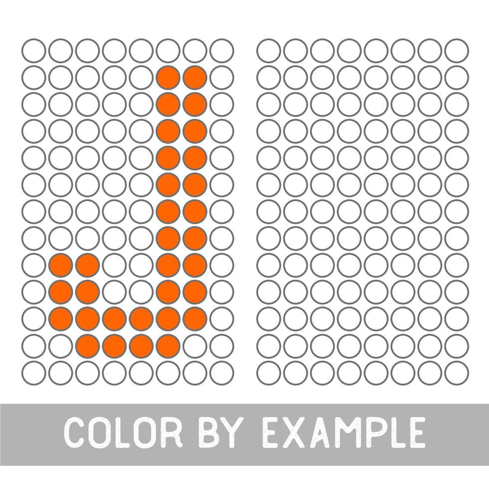 Color by example. Learning alphabet, letters. worksheet for preschool children, kids. ABC Coloring Book for children. Puzzle for children, alphabet J. vector
