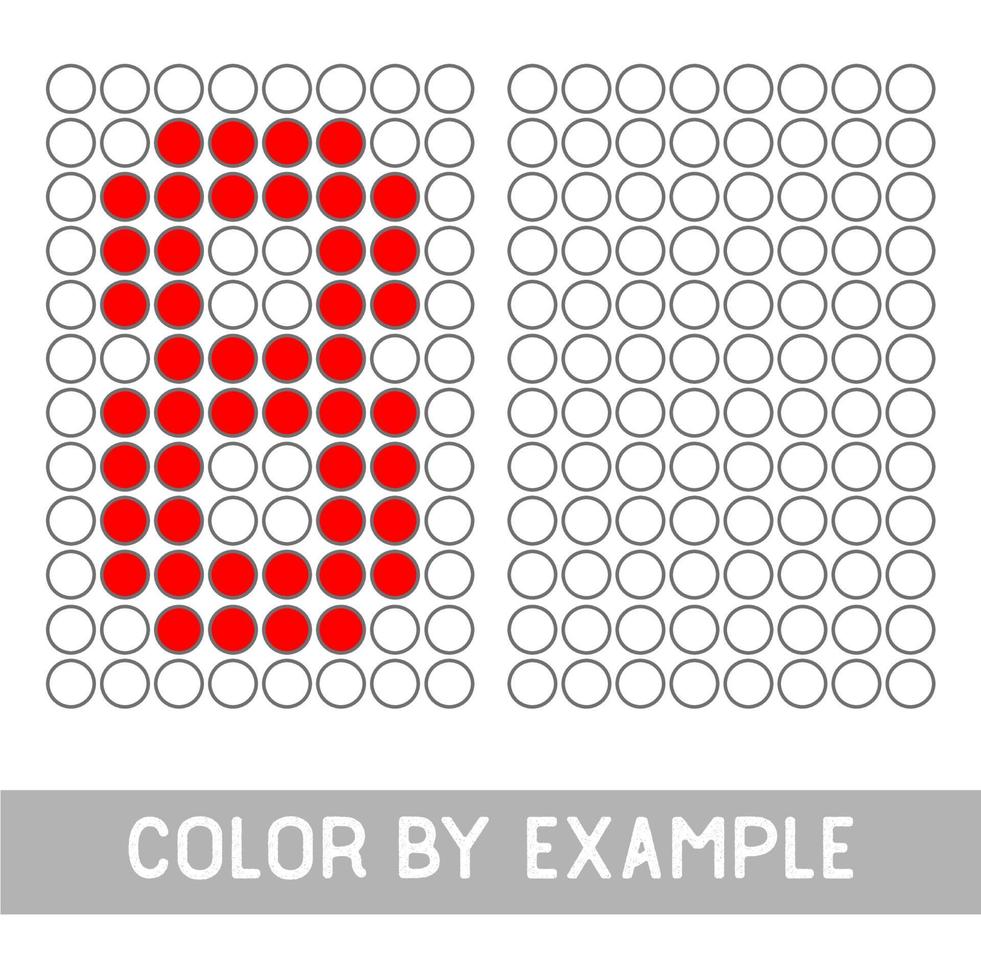 Color by example. Learning alphabet, letters. worksheet for preschool children, kids. ABC Coloring Book for children. Puzzle for children, Number 8. vector