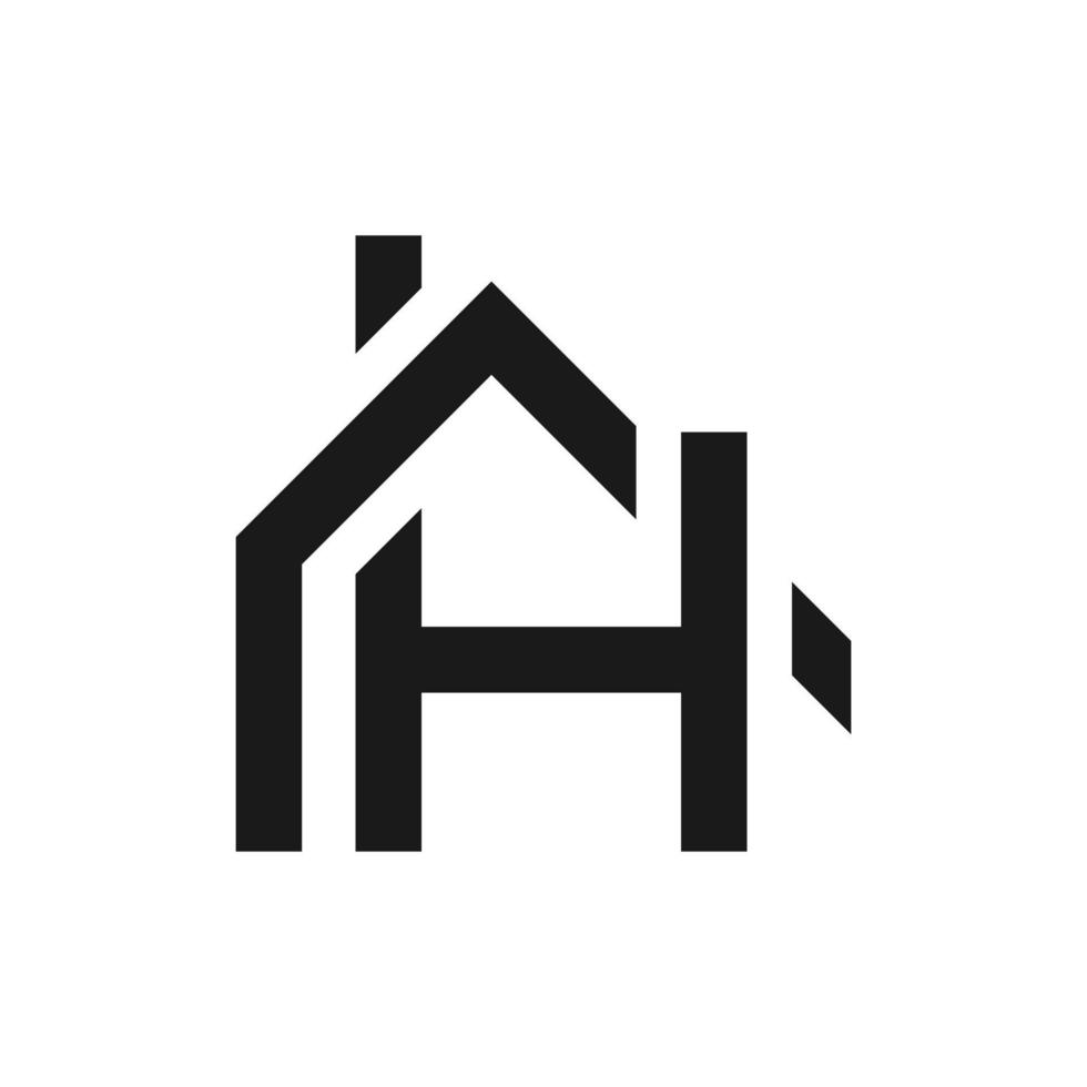 Letter H and House Template for Real Estate Business vector