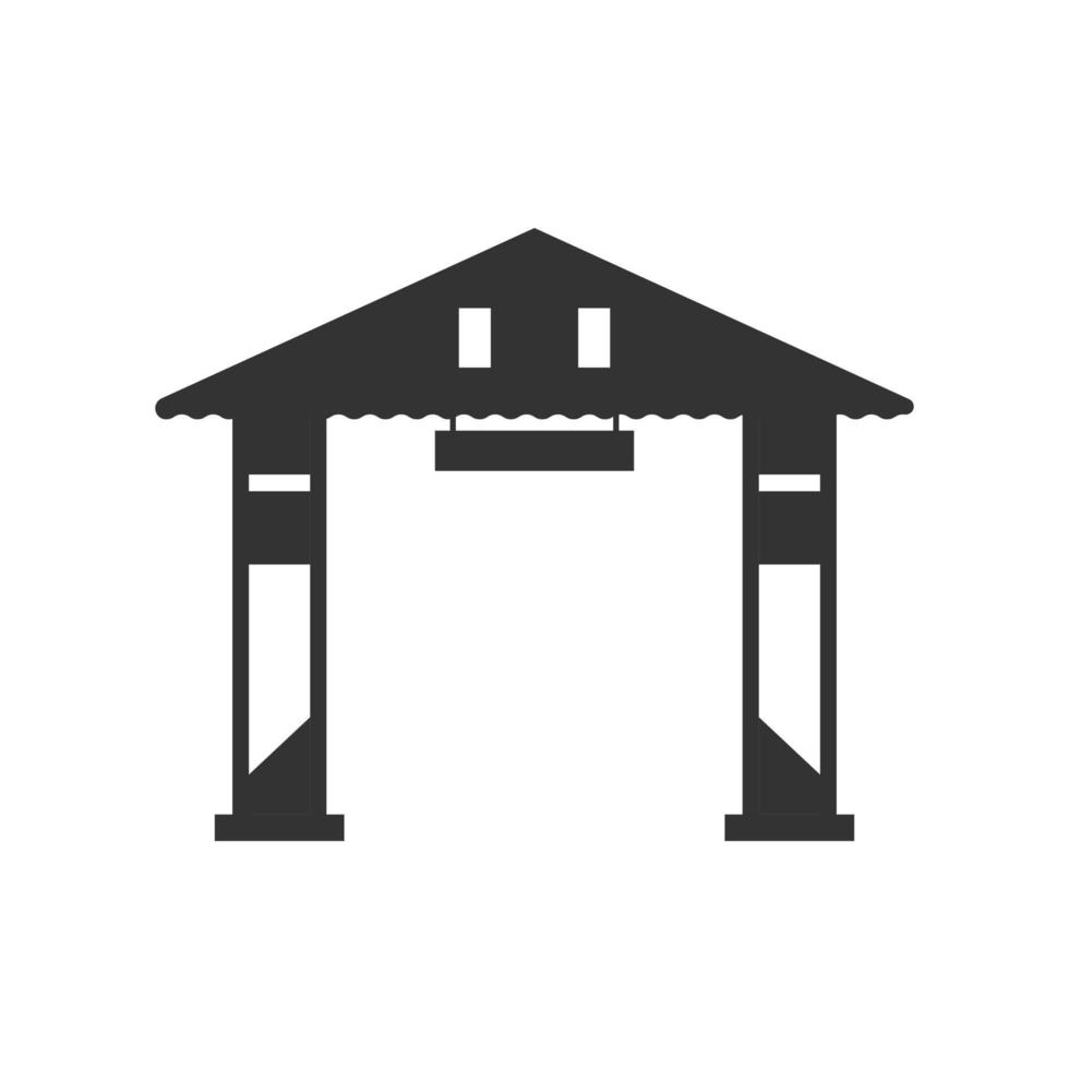 Village Welcome Gate Icon. Silhouette of Traditional Gates in Indonesian vector