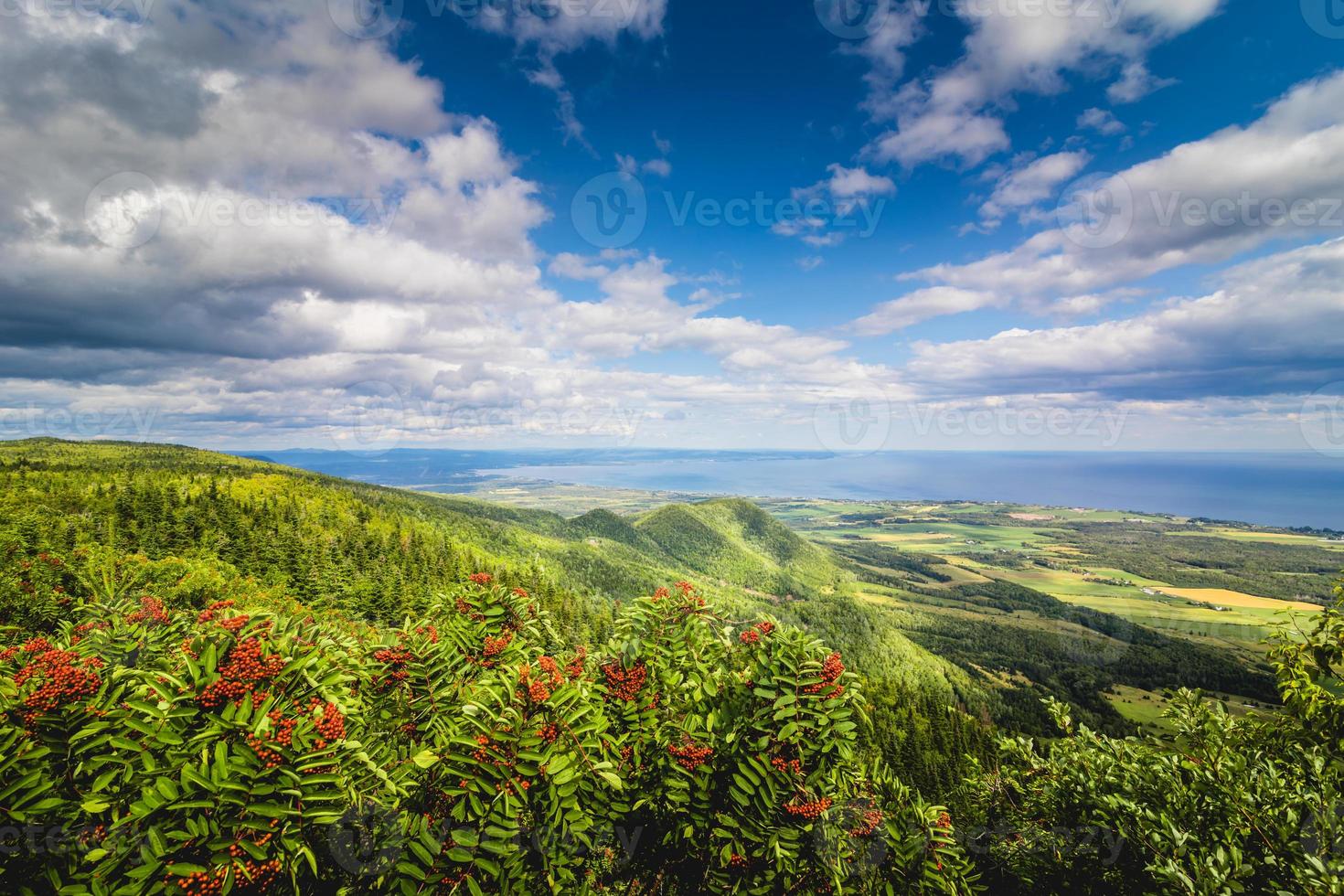 Beautiful panoramic view from the top of St-Joseph mountain, Quebec. photo