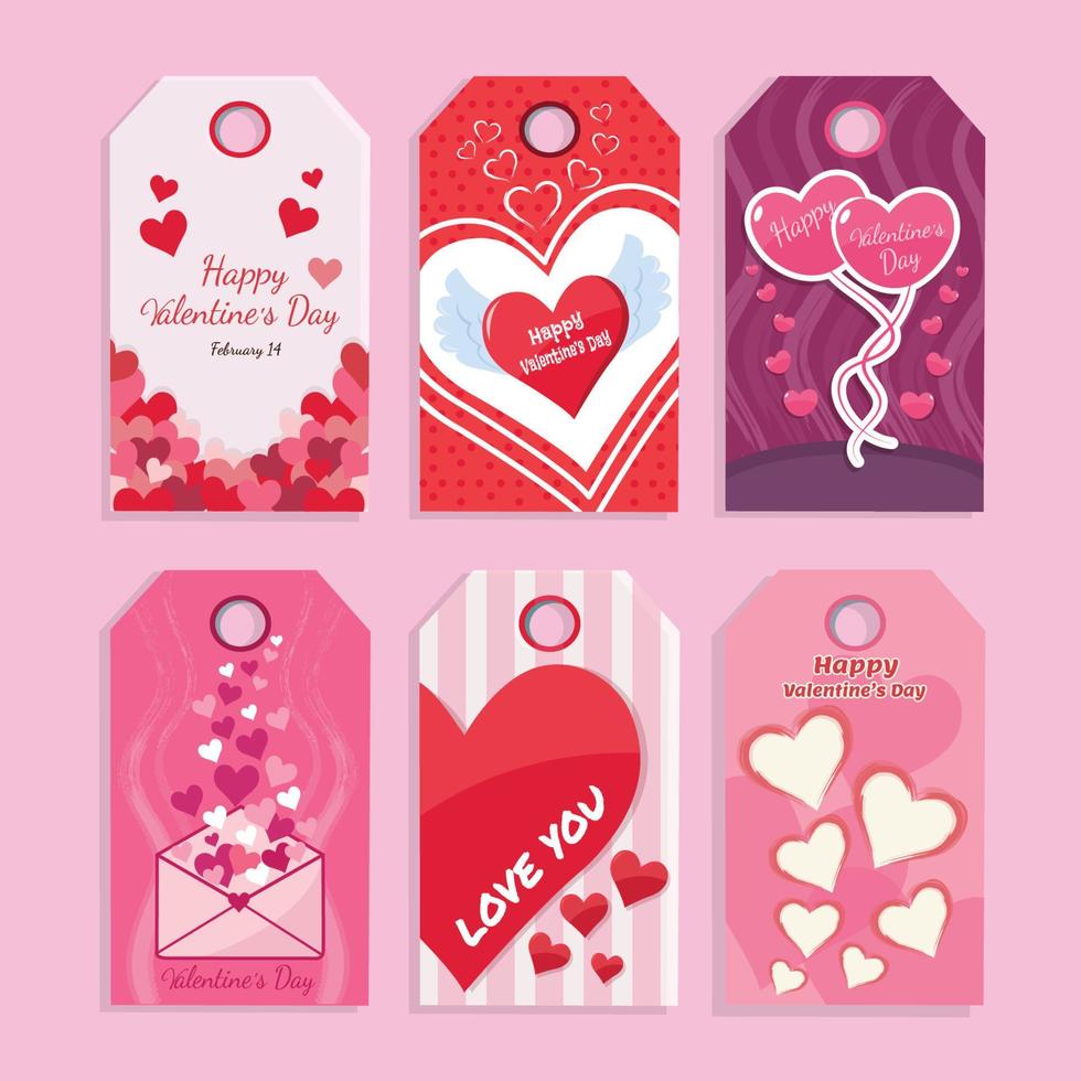 Romantic Valentine Labels vector