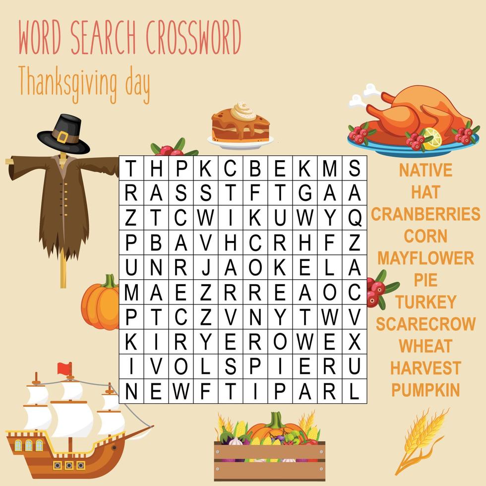 Printable word search puzzle vector