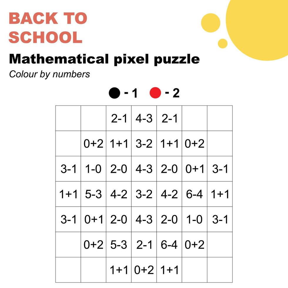 pixel puzzle color by numbers vector