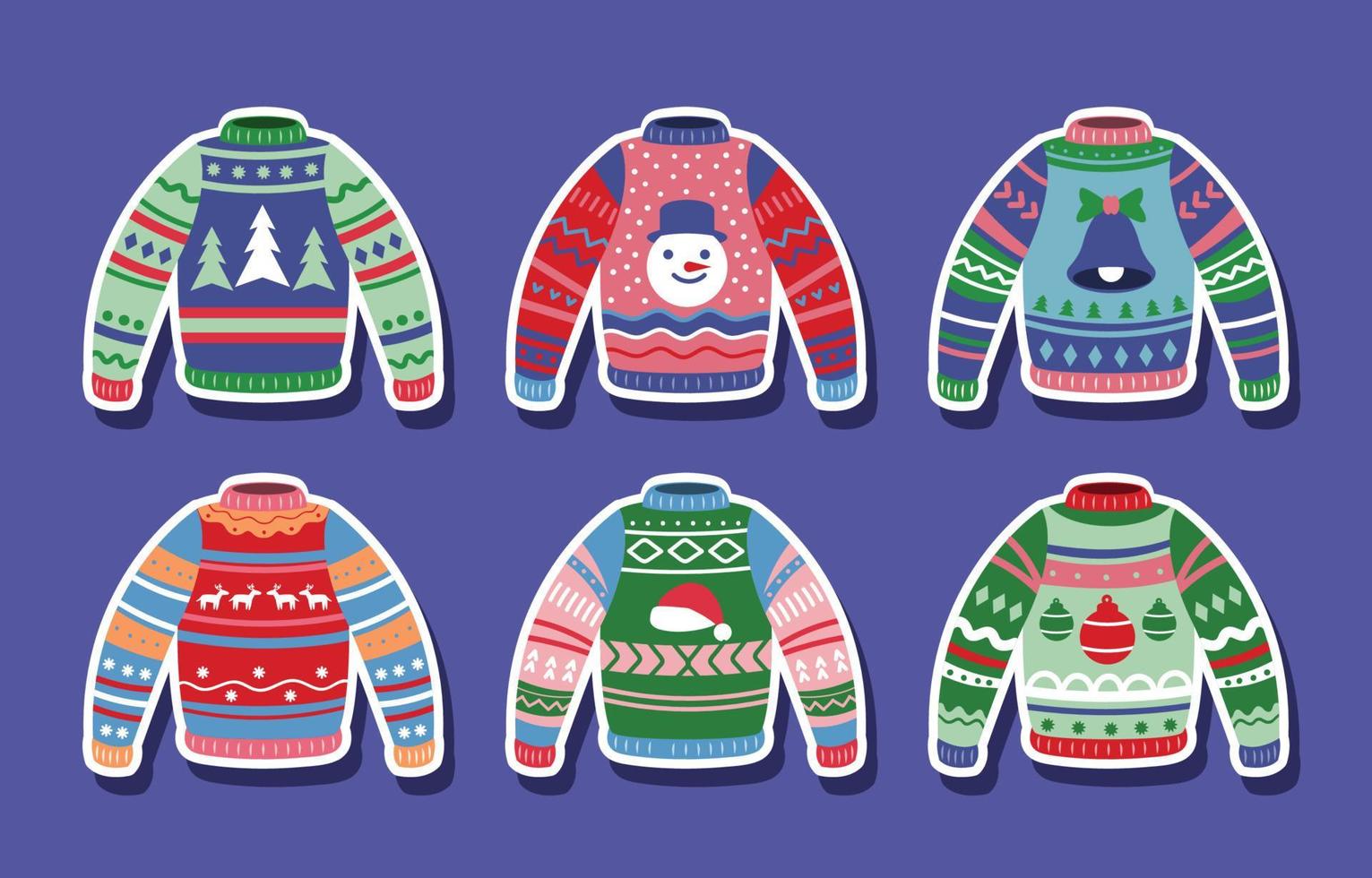 Ugly Sweater Sticker vector