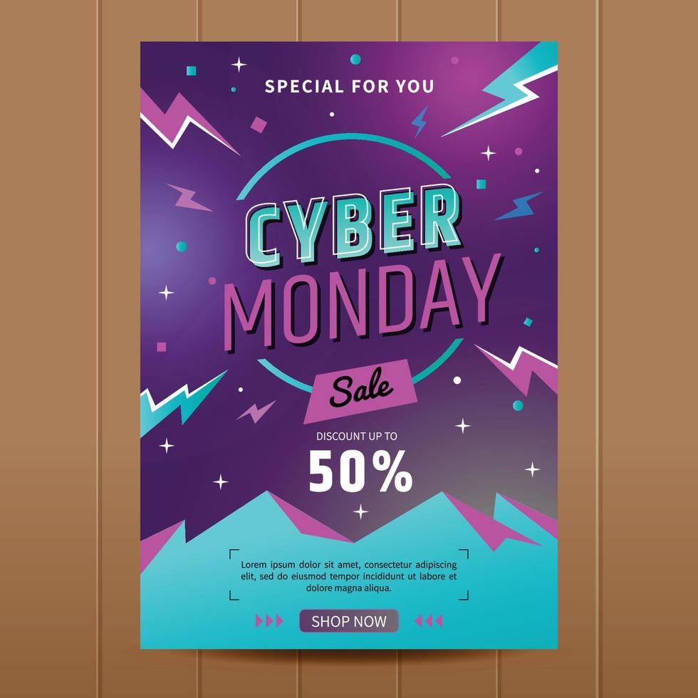 plantilla de cartel de cyber monday vector