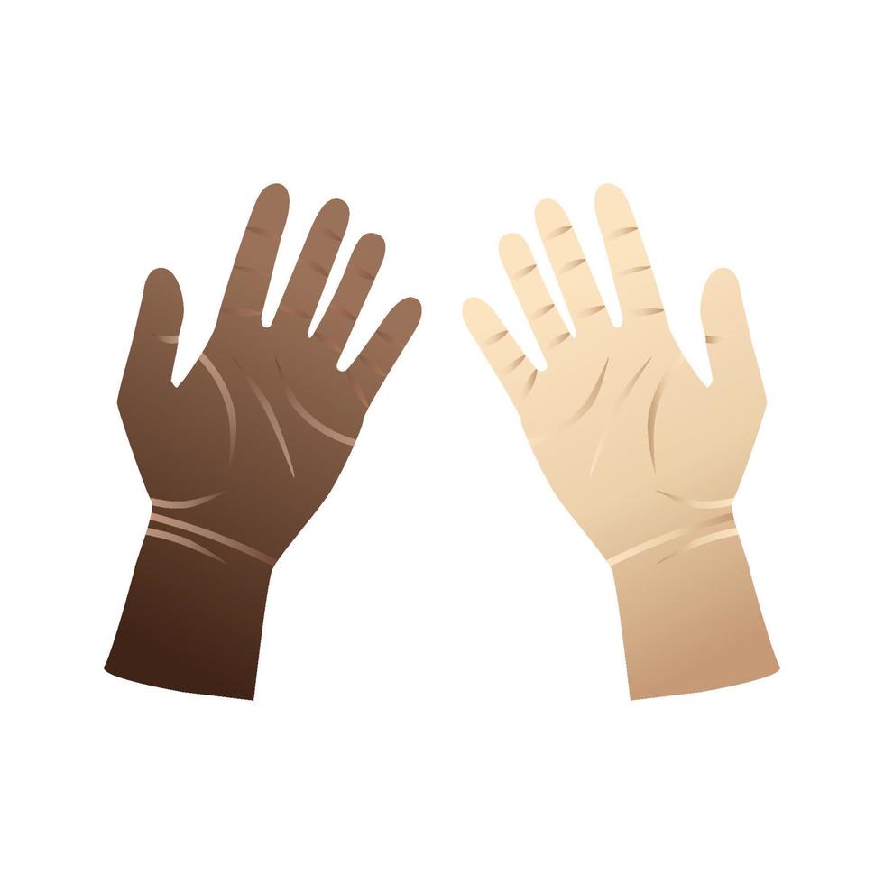 Human open hands. Flat icon. Palm hand. Vector illustration