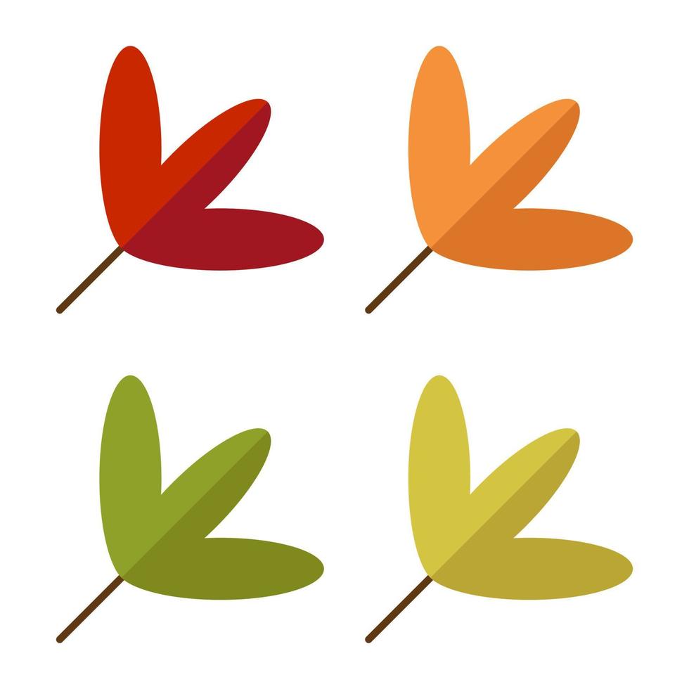 Leaf illustration collection flat design vector