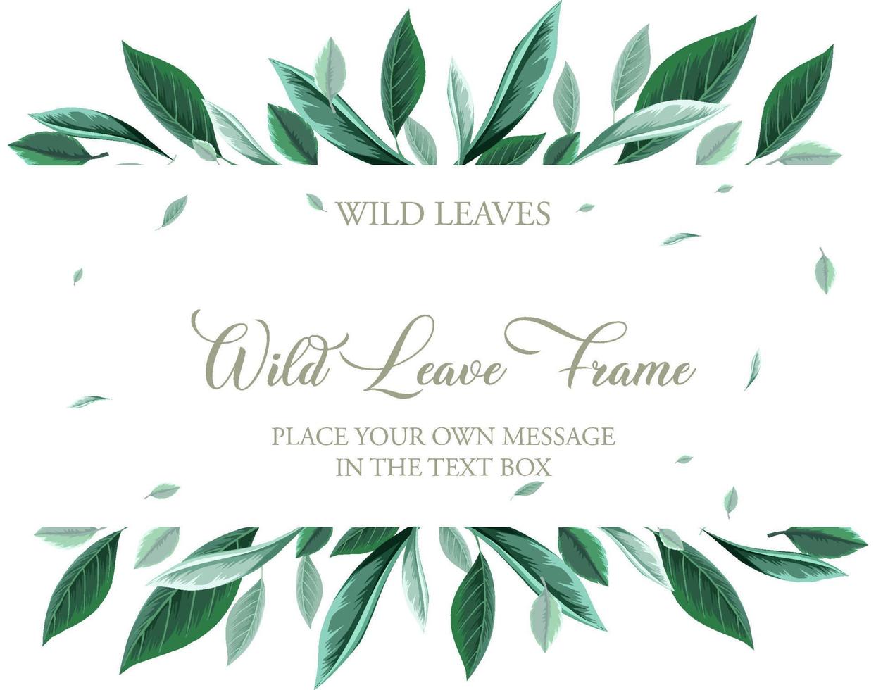 A horizontal frame of foliage template vector