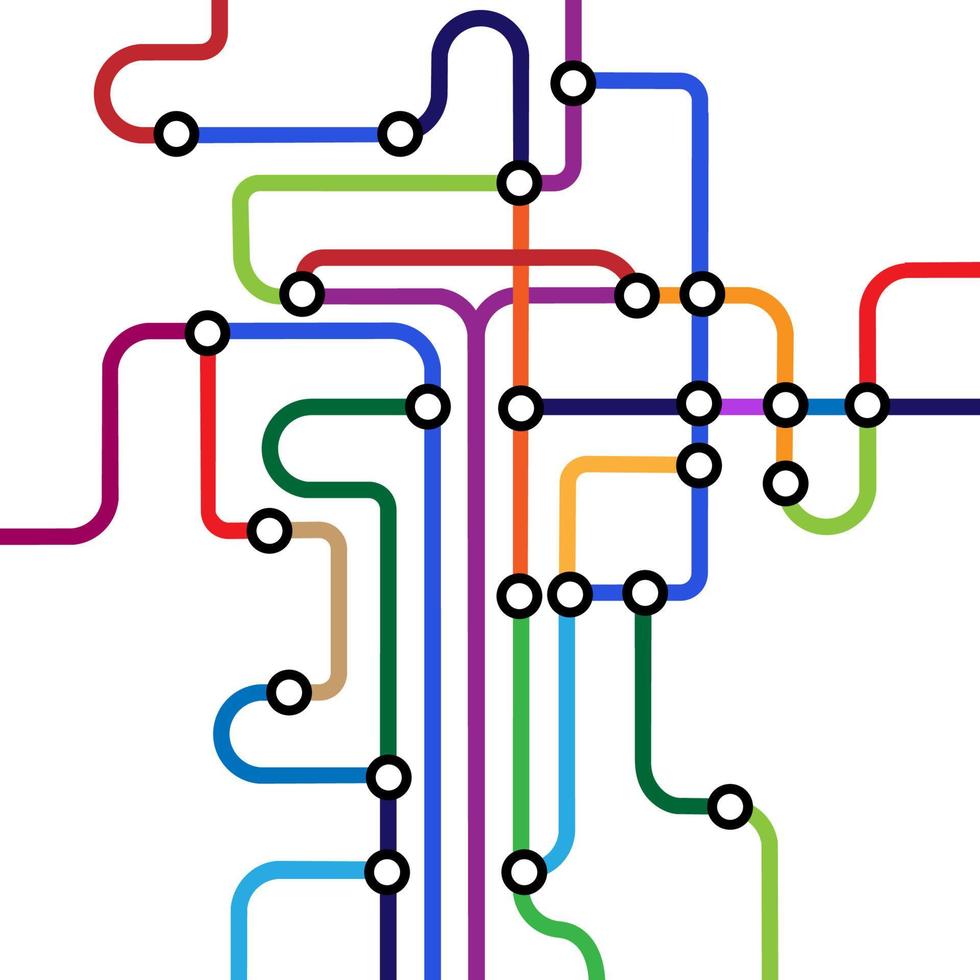 colorido mapa del metro abstracto vector