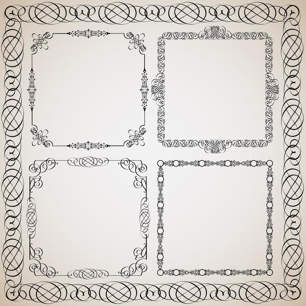 Calligraphy frames set vector