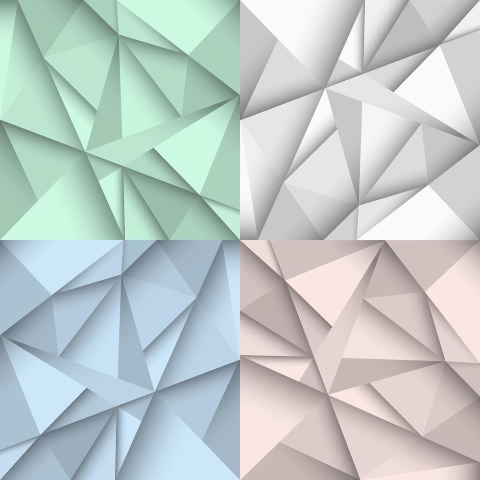 Origami backgrounds in four colors vector