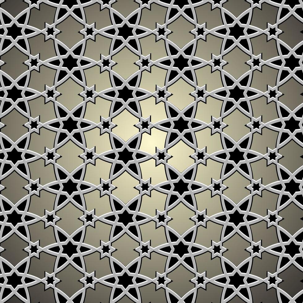 patrón metálico sobre motivo islámico vector