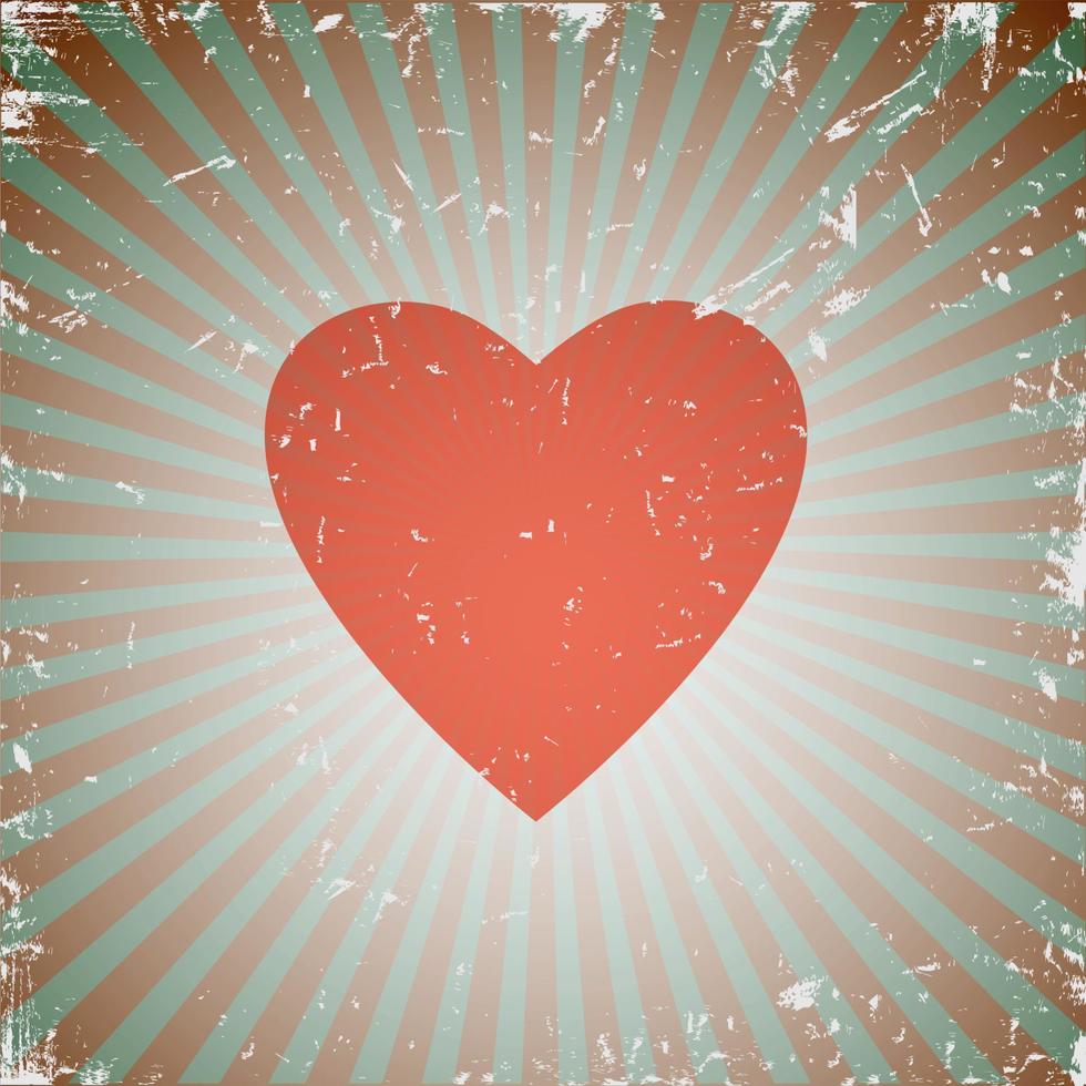 Grunge heart card vector