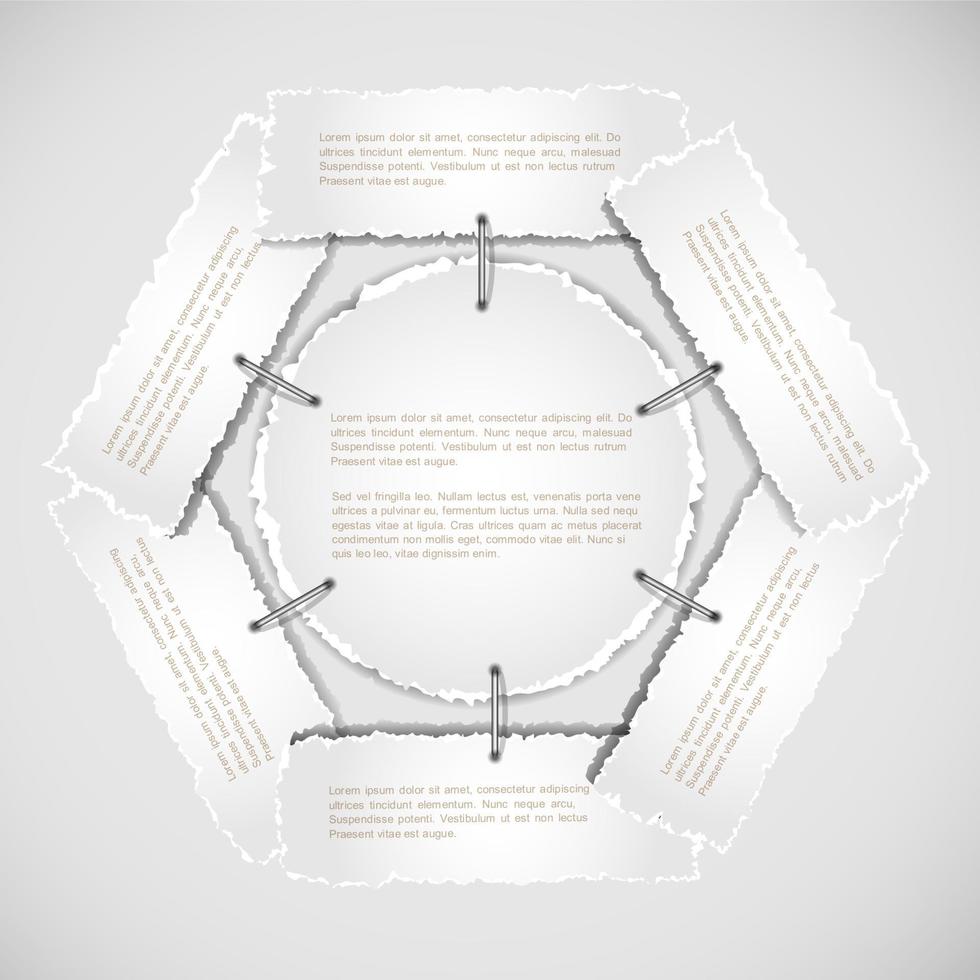 Composition with  white torn paper banners vector