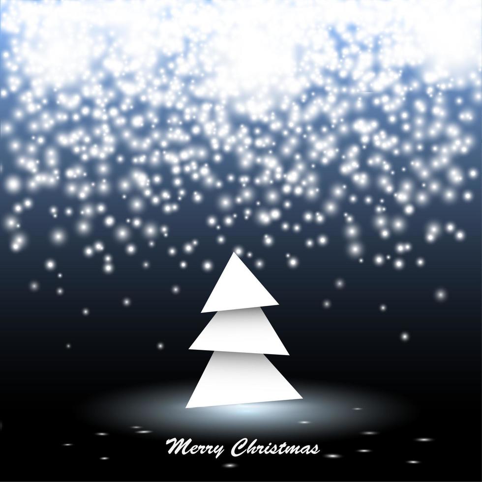 Paper christmas tree with lights vector