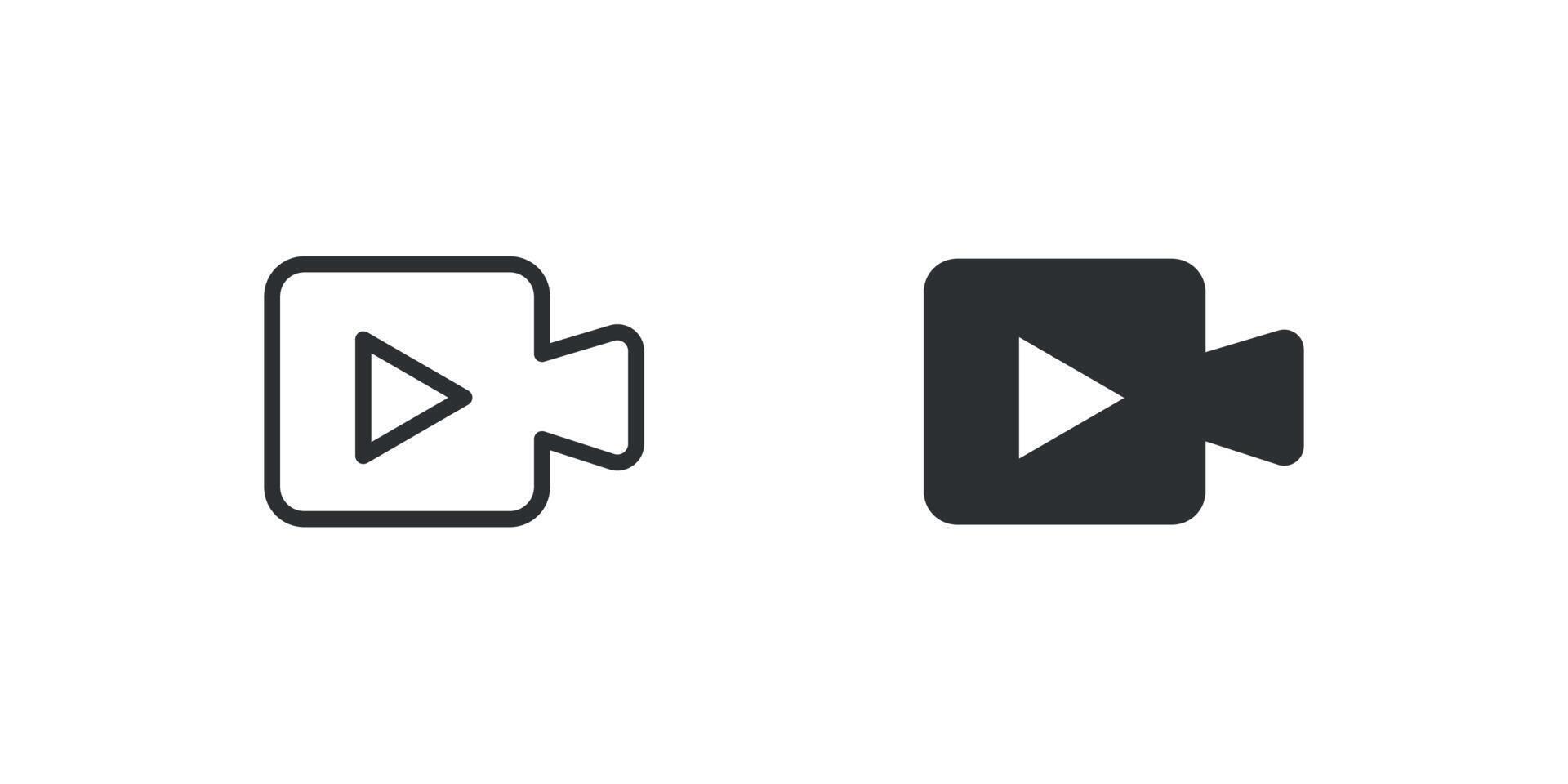 Vector Illustration Of Video Camera Icon Set On White Background For Website And Mobile App Free Vector Vector Art At Vecteezy