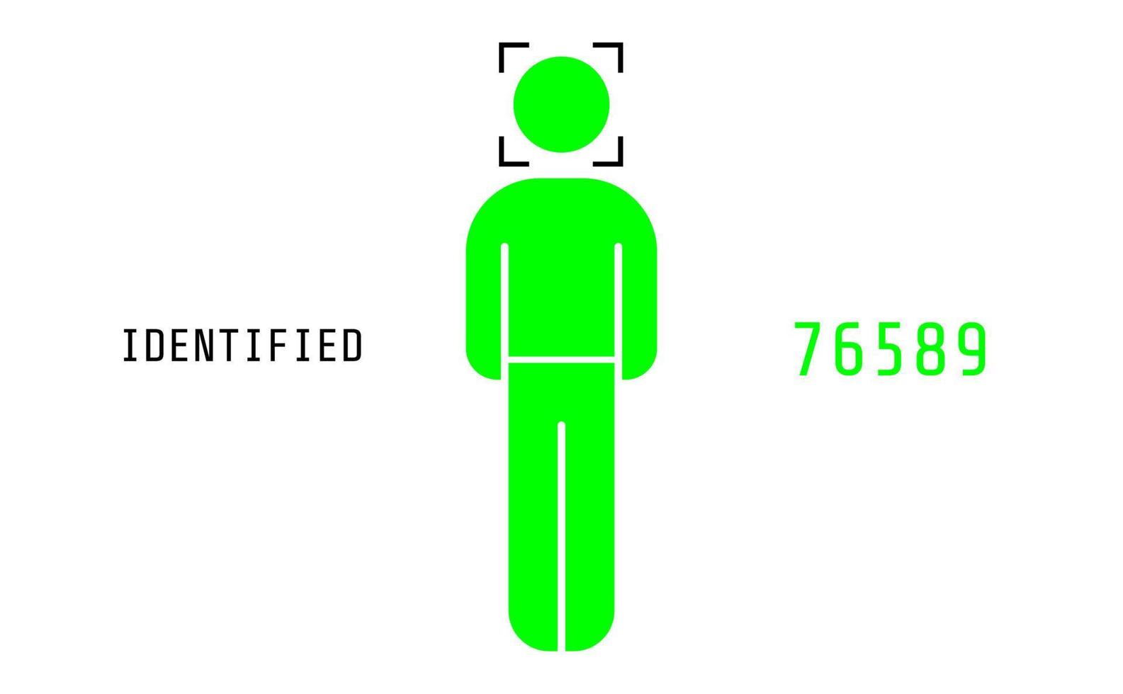 Human icon with data recognition system. People Surveillance concept. vector illustration