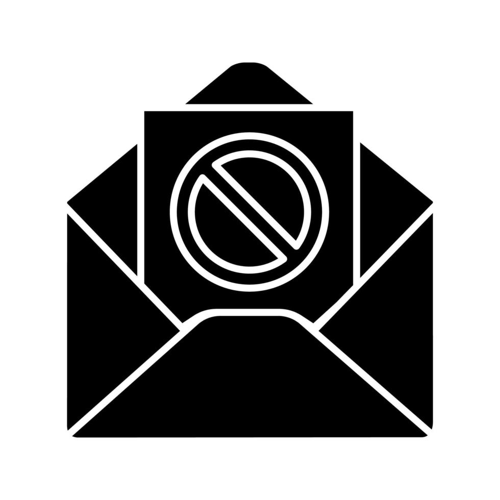 Icono de glifo de notificación de correo electrónico de acción de protesta. correo dirigido a movimientos sociales o políticos. enviando una carta con los detalles del evento de protesta. carta de amonestación. silueta. vector ilustración aislada