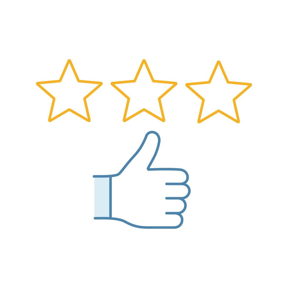 Feedback and rating color icon. Linear vector