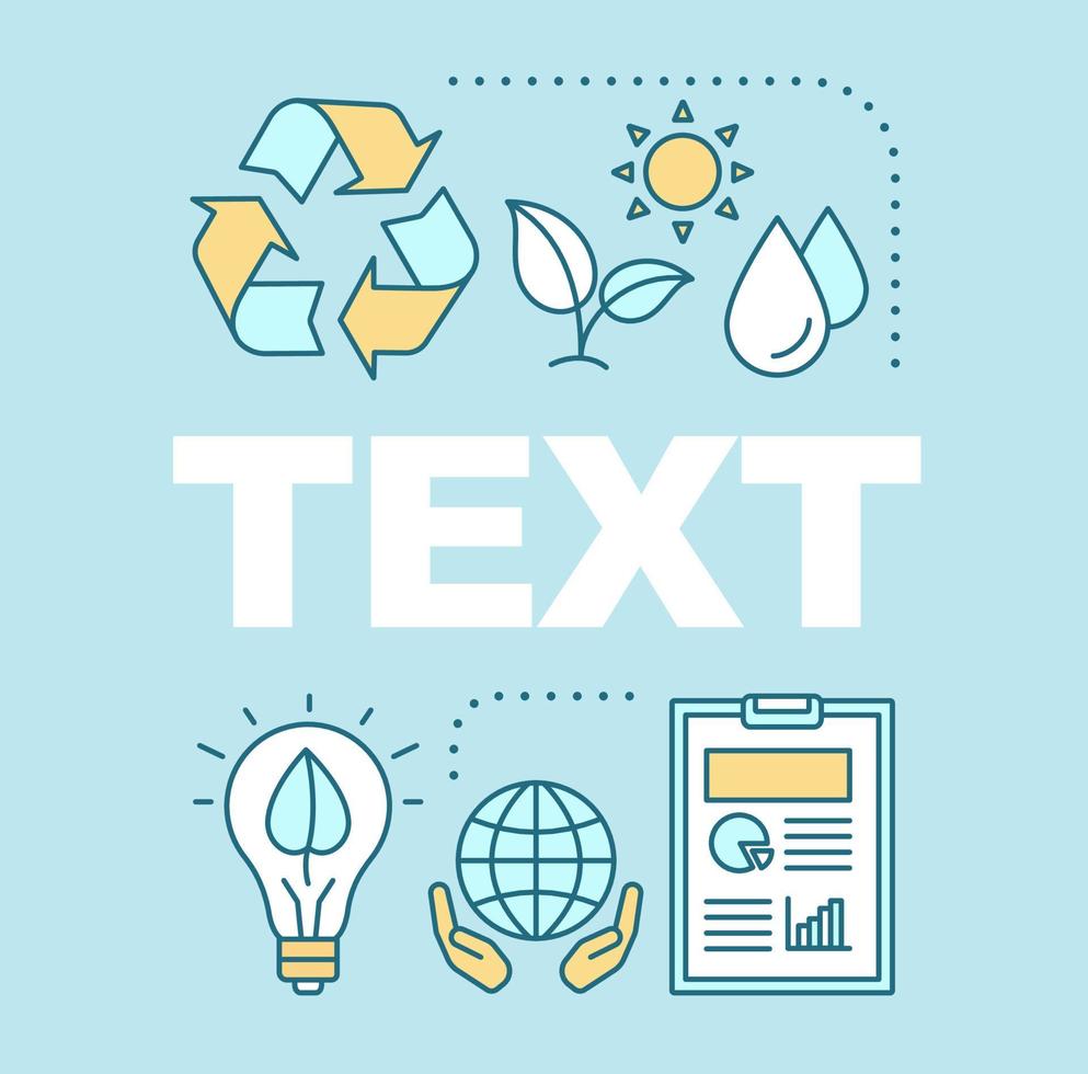 Environmental conservation word concepts banner. Eco friendly. Your text here. Waste recycling, alternative energy. Environment protection. Isolated lettering typography. Vector outline illustration