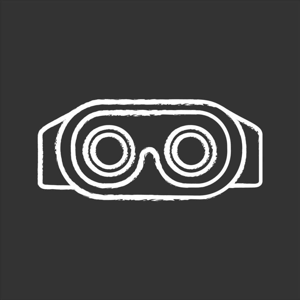 VR headset inside view chalk icon. Virtual reality mask set. 3D VR glasses, goggles. Isolated vector chalkboard illustration