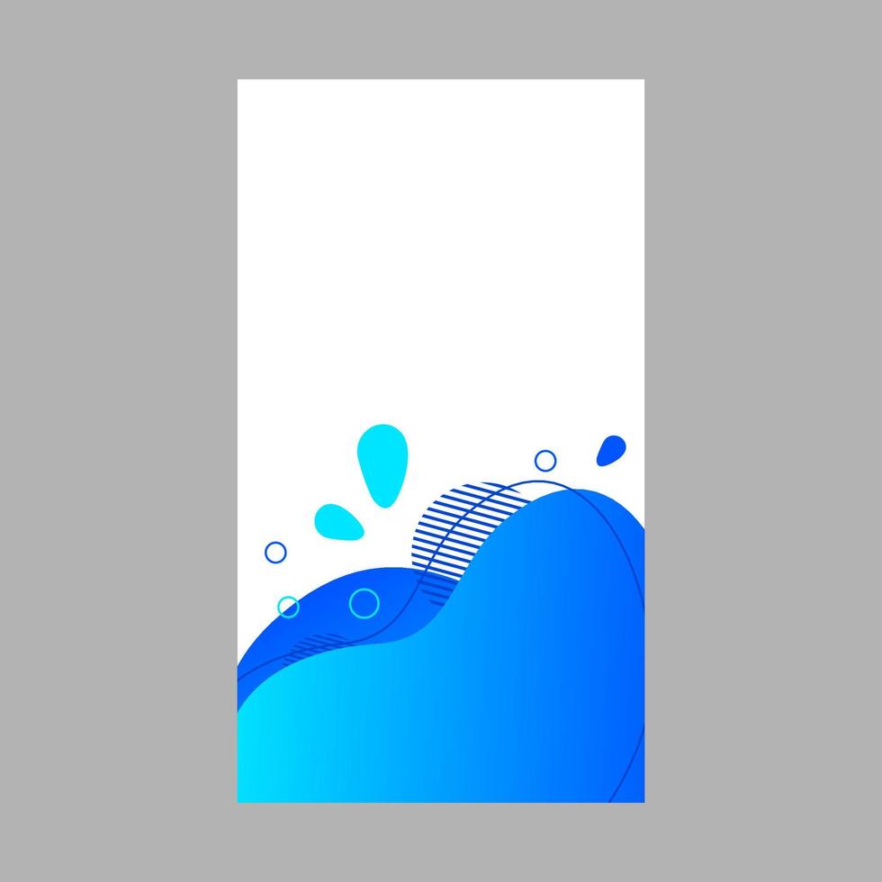Blue dynamic abstract fluid social media background. Wavy bubble web banner, screen, mobile app colorful design. Flowing liquid gradient shapes. Geometric social network stories theme template vector
