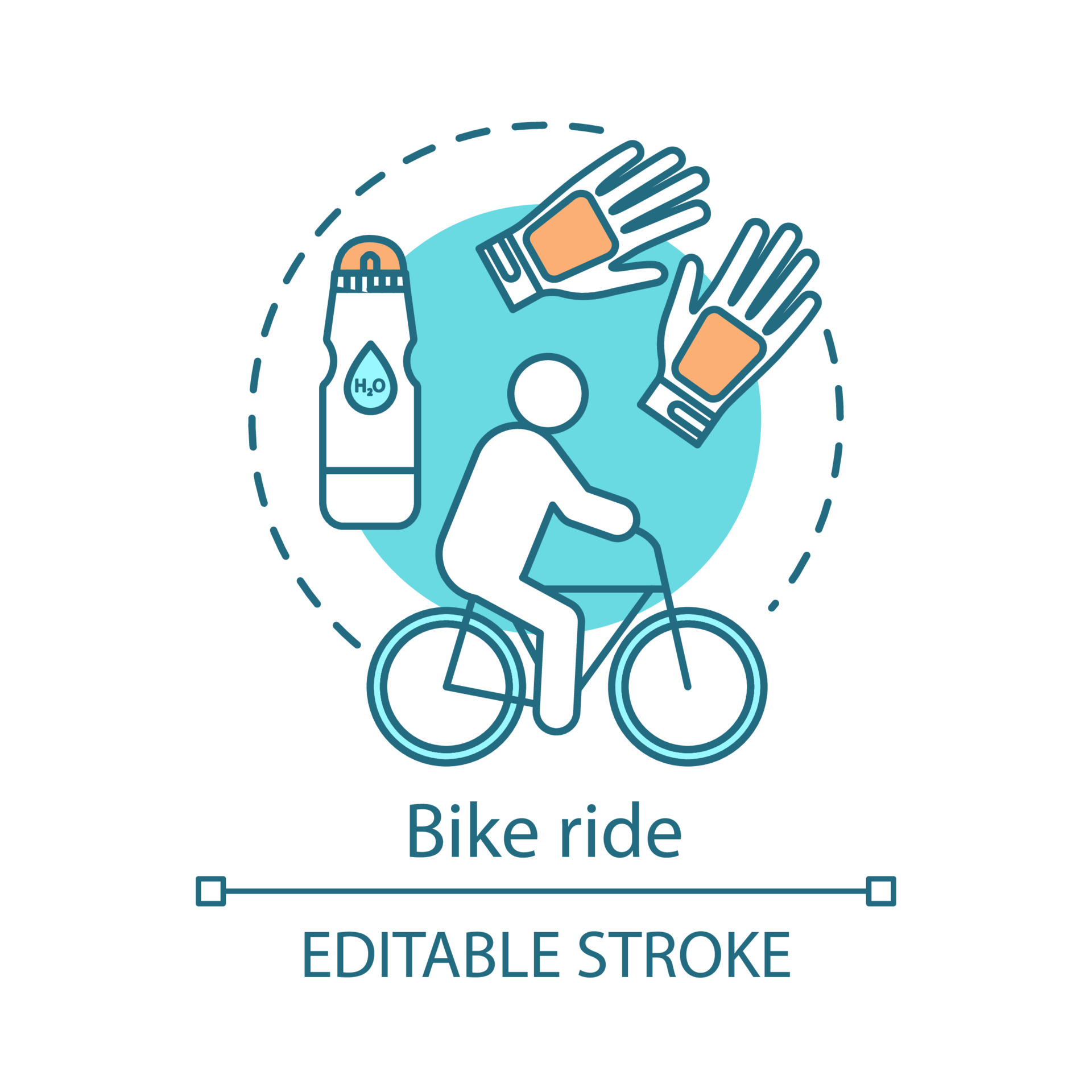 Bike ride concept icon. Family activities with kids idea thin line