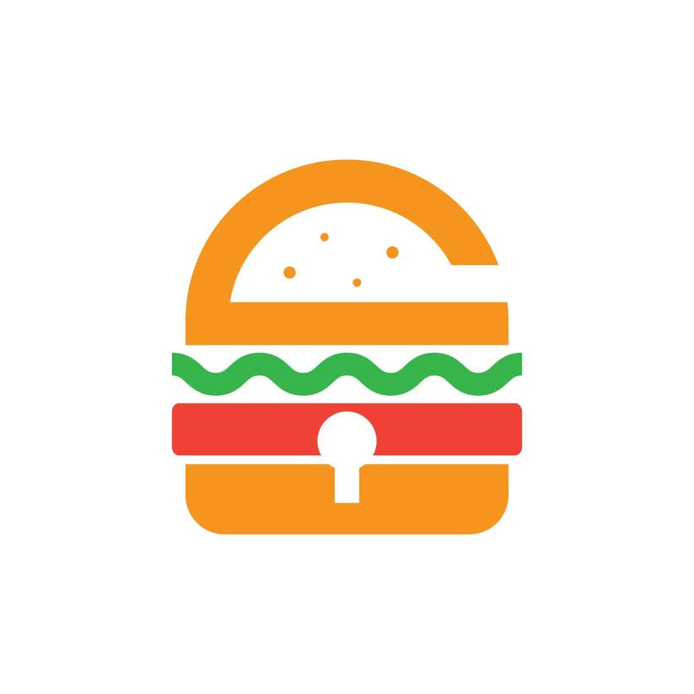 logotipo de bloqueo de hamburguesa vector