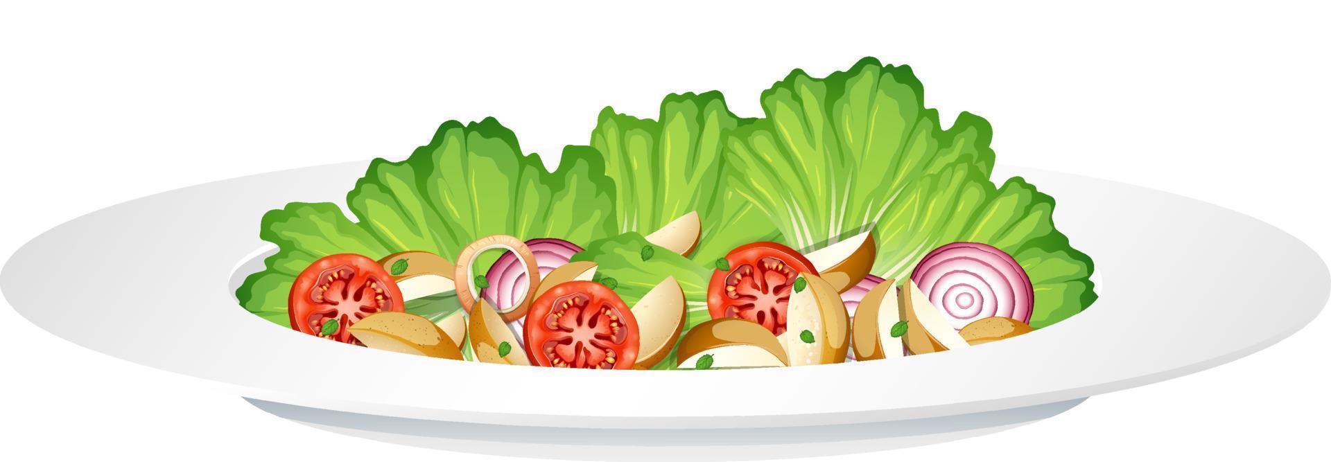 Healthy meal with fresh vegetable salad bowl vector