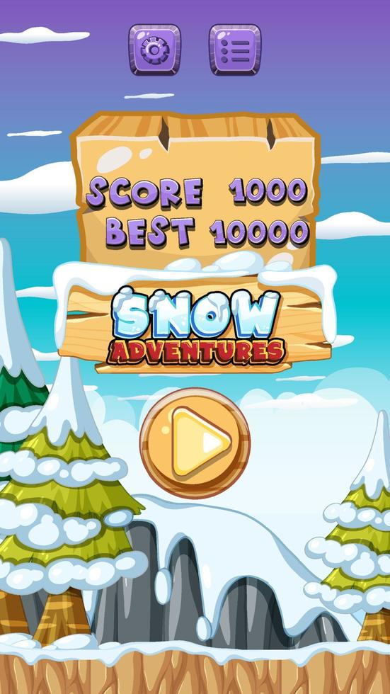 A Game Template Snow Forest Scene vector