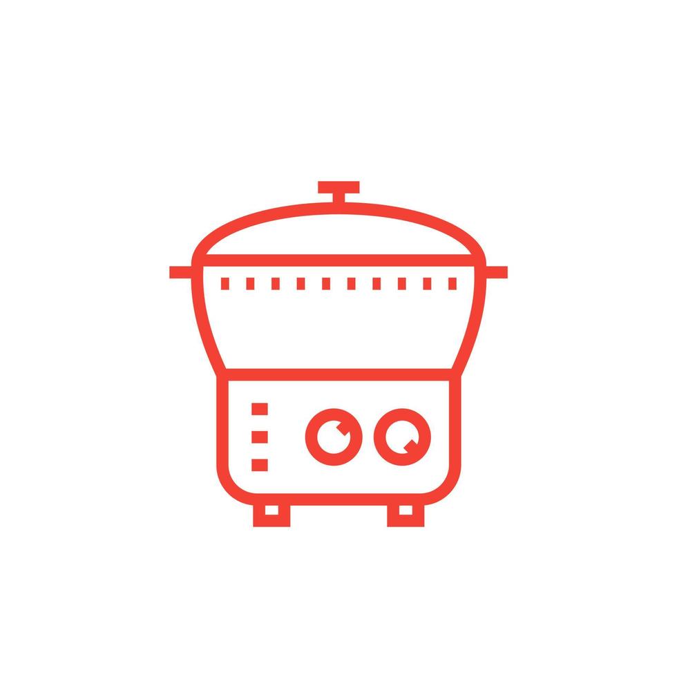 electric cooker icon, steamer, multi cooker in linear style vector