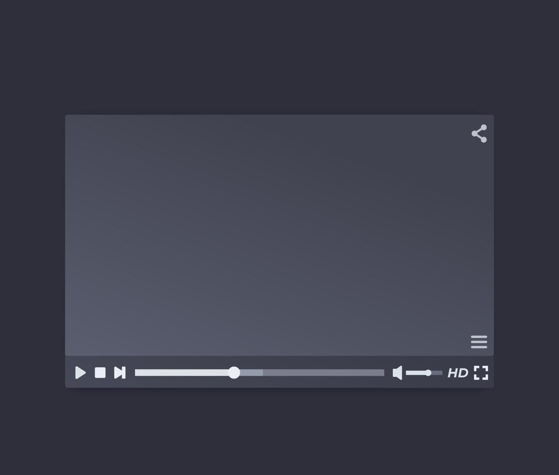 video player vector interface design