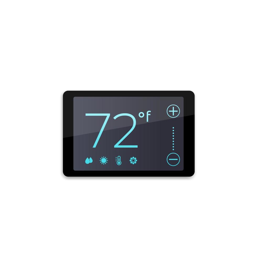 Ilustración de vector de termostato inteligente digital