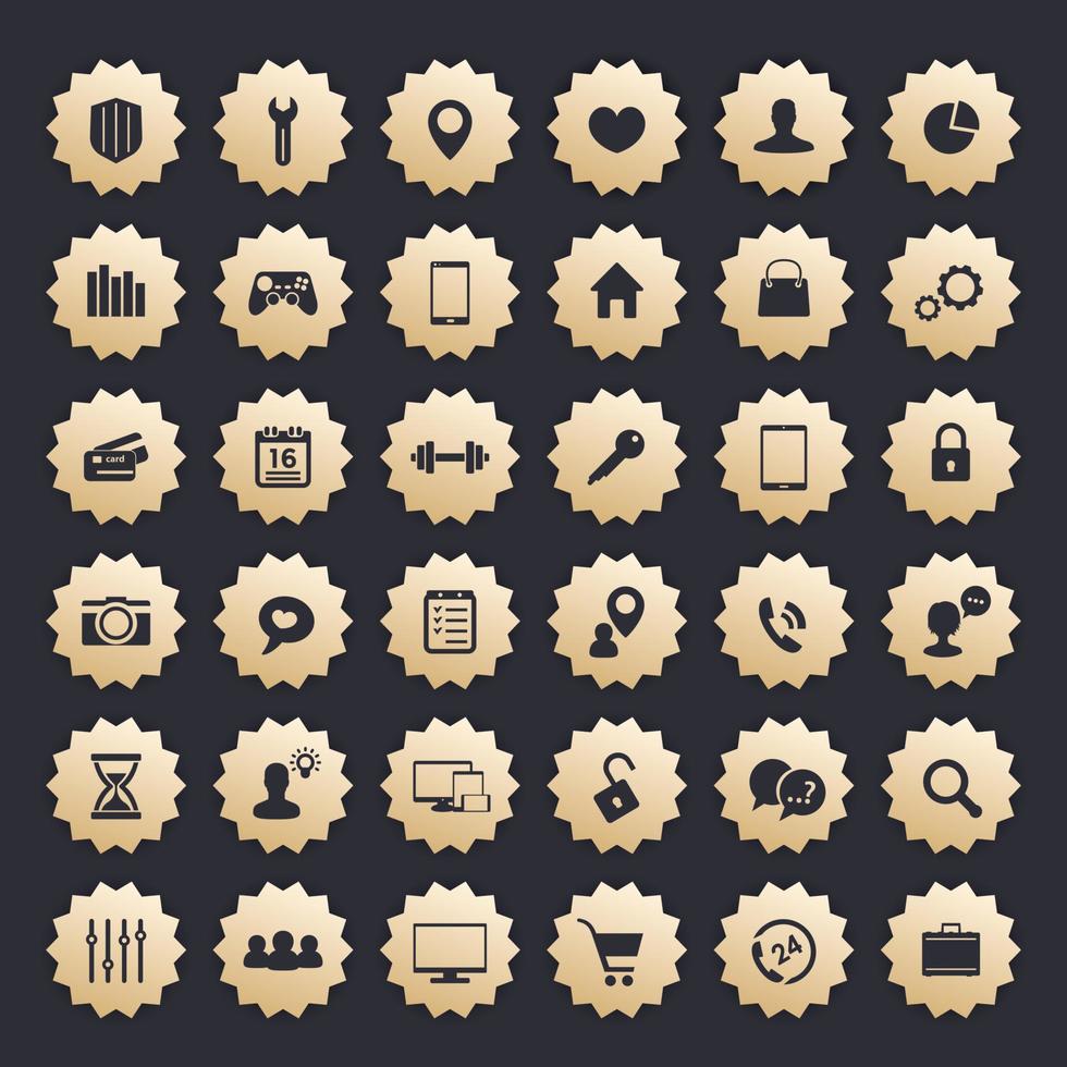 36 icons for web, apps and other projects vector