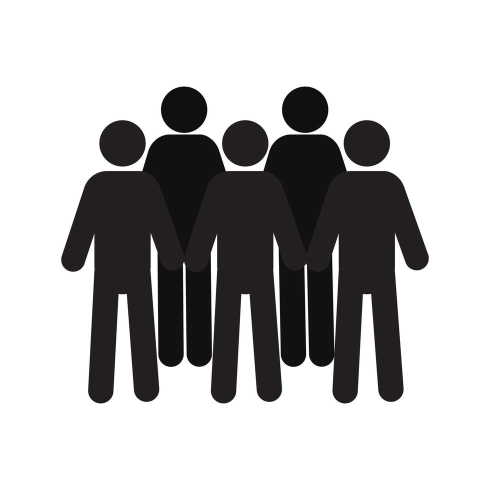 Crowd silhouette icon. Meeting. Community. Isolated vector illustration