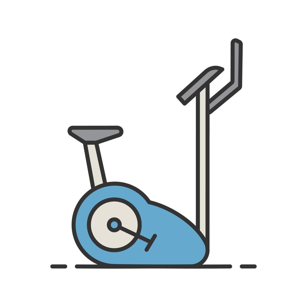 Exercise bike color icon. Stationary bicycle. Isolated vector illustration
