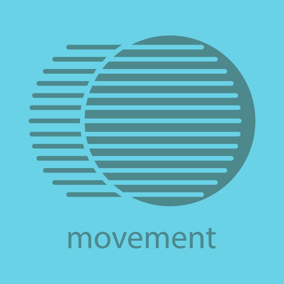 Movement glyph color icon. Silhouette symbol. Dynamic motion concept. Negative space. Vector isolated illustration