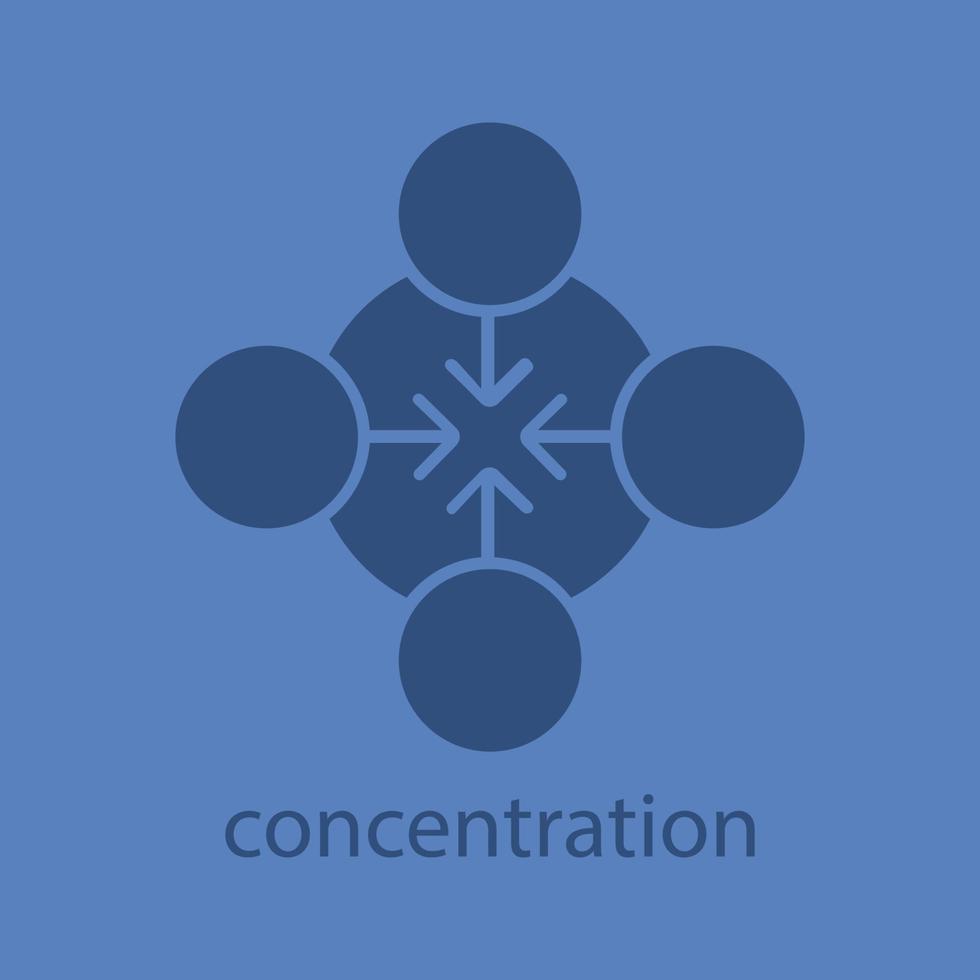 Concentration symbol glyph color icon. Silhouette symbol. Teamwork. Abstract metaphor. Negative space. Vector isolated illustration