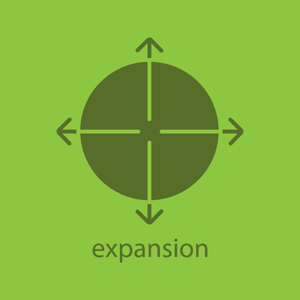 Expansion glyph color icon. Silhouette symbol. Expand abstract metaphor. Negative space. Vector isolated illustration