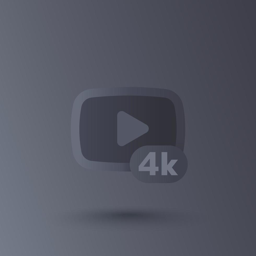 4K video vector icon