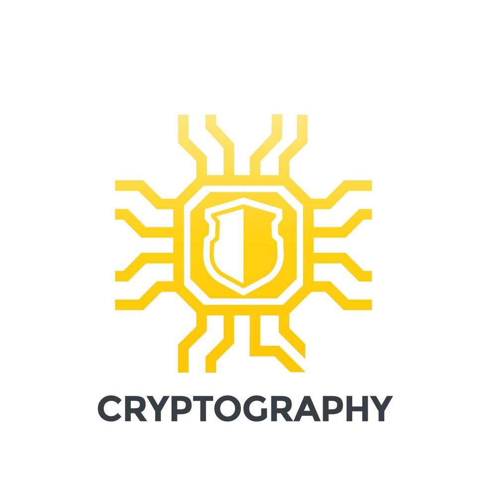 cryptography icon on white vector