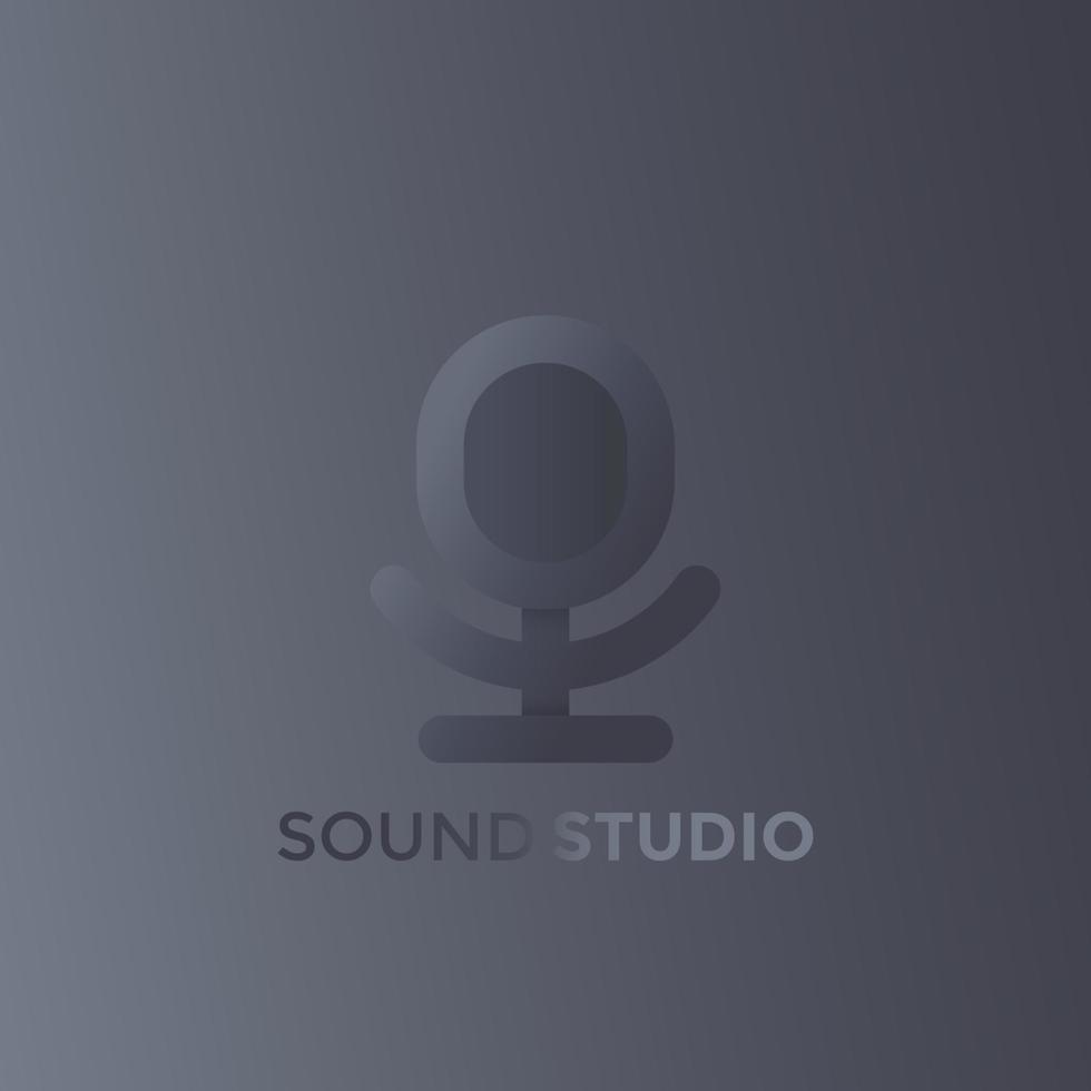 microphone vector logo for sound studio