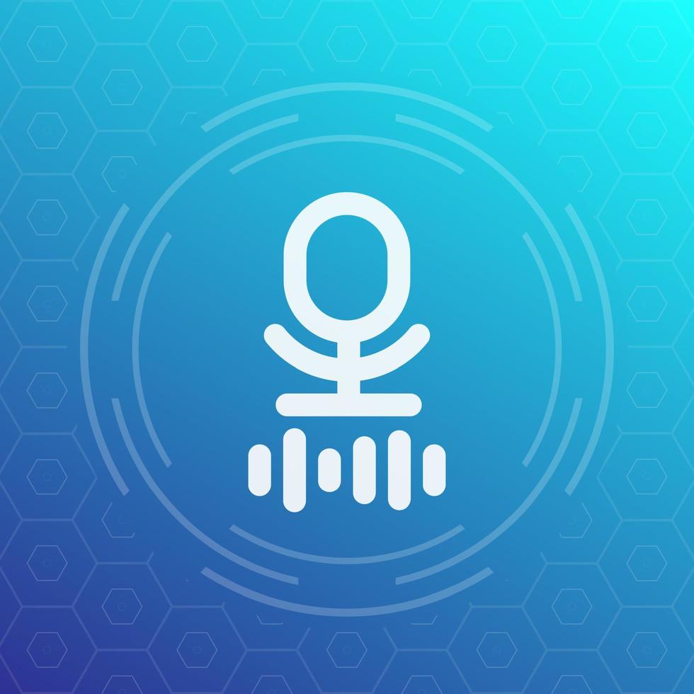 microphone, speech recognition vector icon