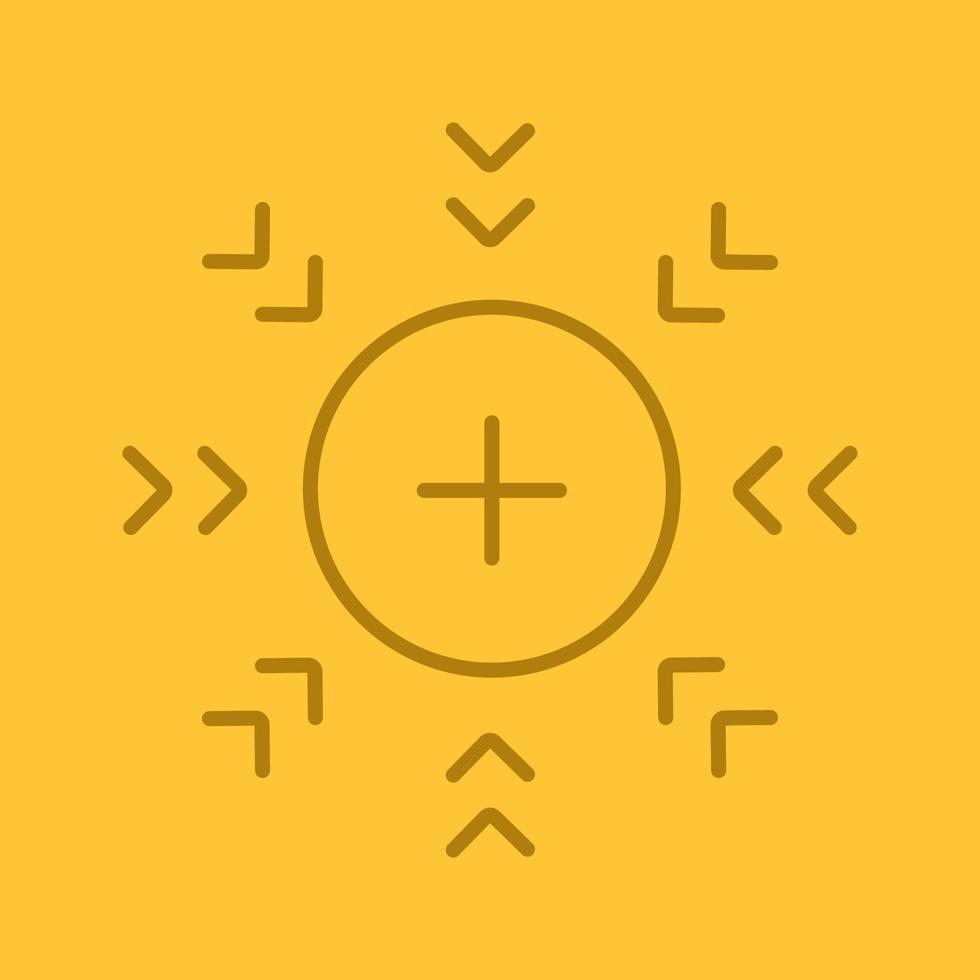 Attraction symbol color linear icon. Positively charged electron. Thin line outline symbols on color background. Vector illustration
