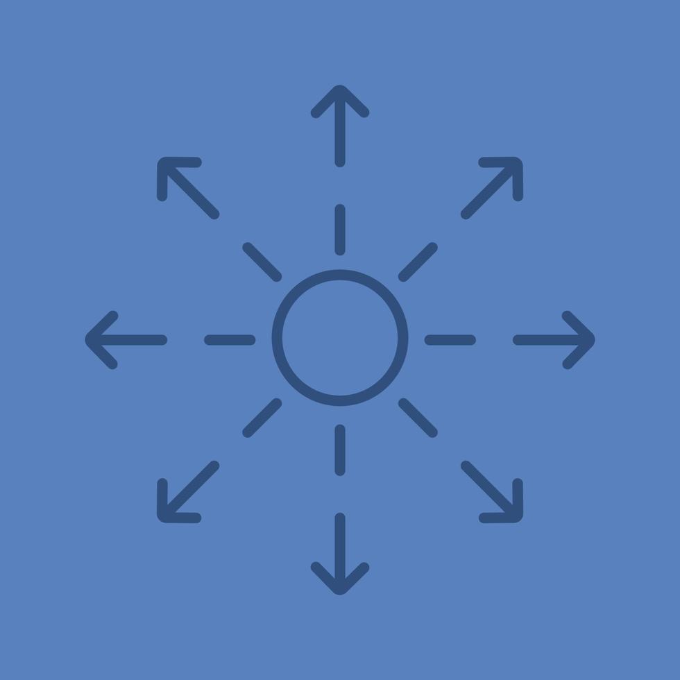 Spreading color linear icon. Distribution abstract metaphor. Thin line outline symbols on color background. Vector illustration