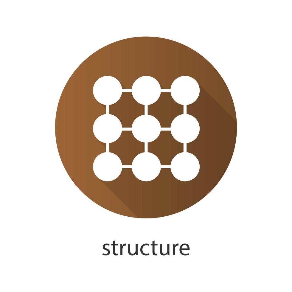 estructura de diseño plano icono de larga sombra. composición metáfora abstracta. símbolo de silueta vectorial vector