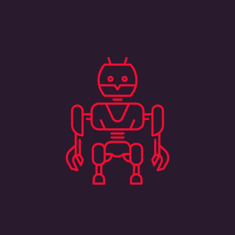 robot vector illustration, linear style